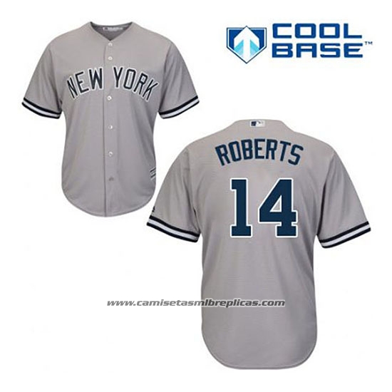 Camiseta Beisbol Hombre New York Yankees Brian Roberts 14 Gris Cool Base